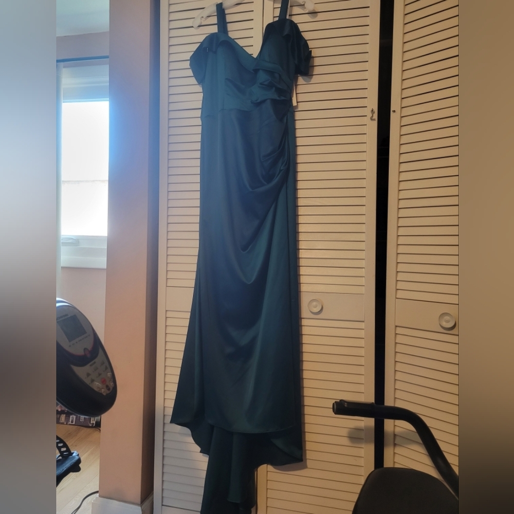 Formal strappy off-shoulder dress